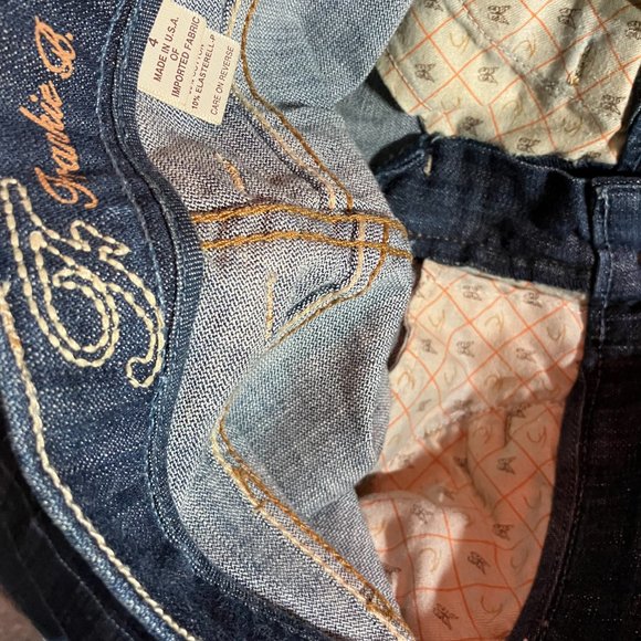 Frankie B. Flare Leg Low Rise Jeans 4 x 34 - Picture 4 of 6